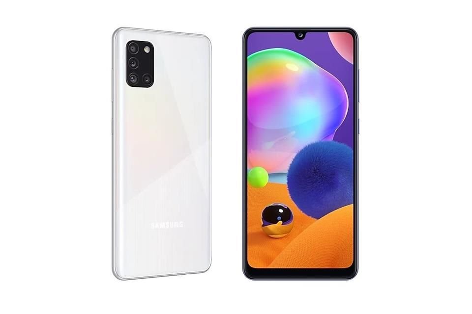 El Galaxy A31 tiene una pantalla  super AMOLED de 6.4 pulgadas Full HD+, con una muesca en la parte superior para la cámara frontal de 20 MP y con el lector de huella digital dentro de la pantalla.