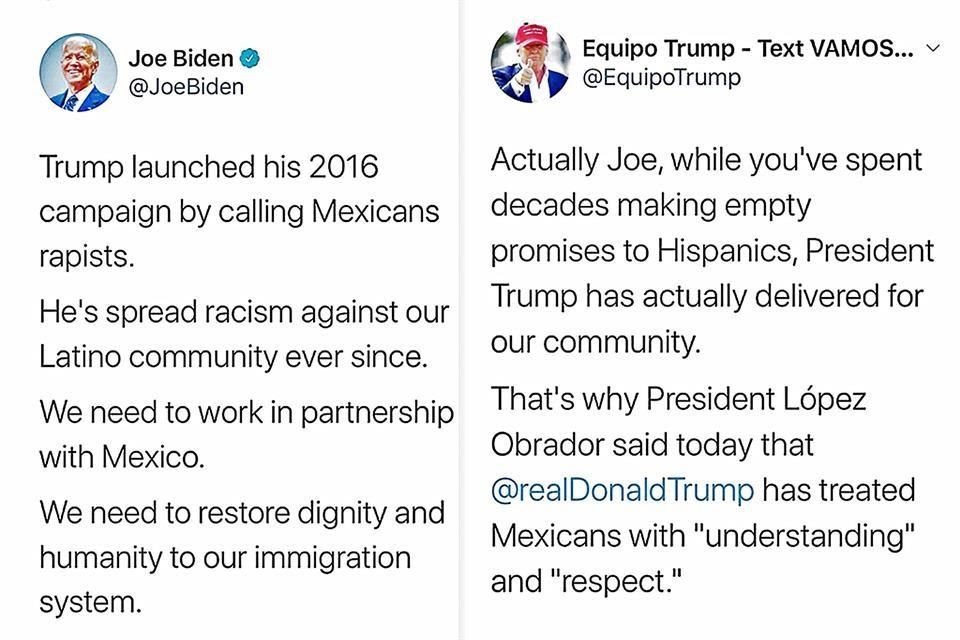 Biden y la campaña de Trump se enfrentaron ayer.