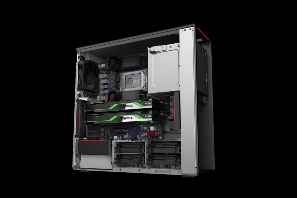 El equipo tiene soporte para hasta dos tarjetas gráficas Nvidia Quadro RTX 8000 o cuatro RTX 4000, con memoria de hasta 1 TB y hasta 20 TB de almacenamiento, repartidos en los 8 canales.