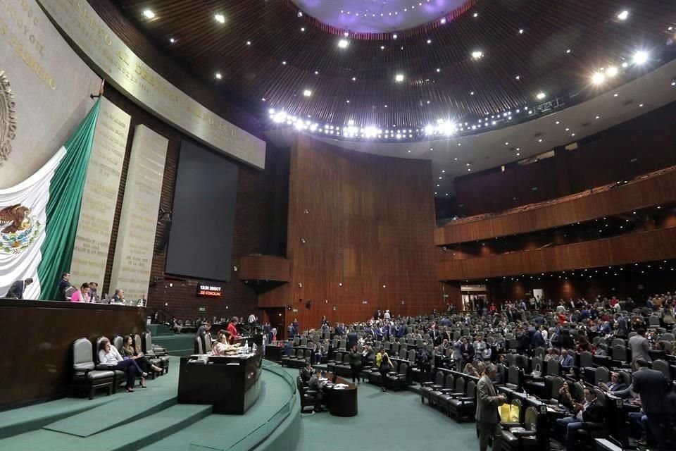 Aspecto del salón de sesiones de la Cámara de Diputados.