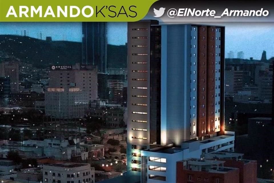 En el Centro de Monterrey, muy cerca de la Macroplaza, se planea construir una nueva torre de departamentos.