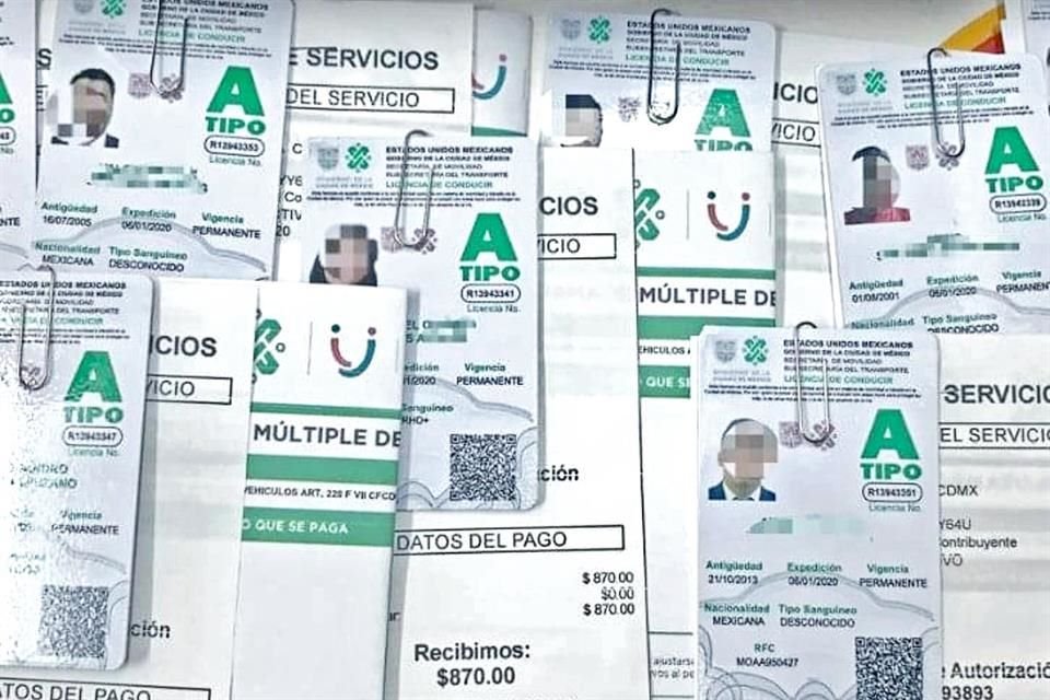 Las licencias falsificadas incluyen también un comprobante de pago apócrifo