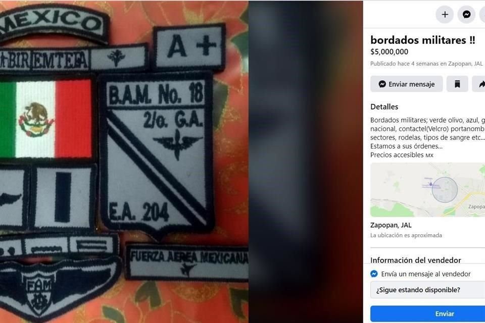 Los bordados militares también se ofertan en la red.