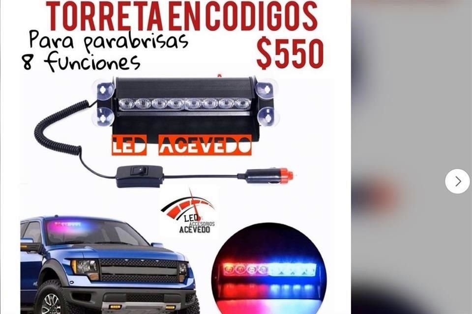 Torretas o códigos de patrulla es de lo más ofertado.