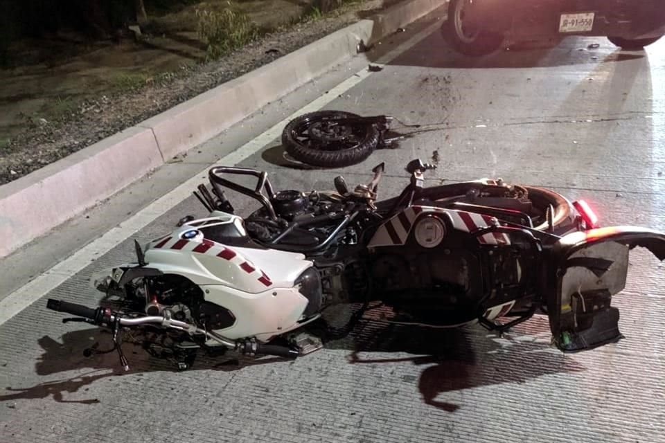 Así quedó la motocileta de Luciano Hernández tras el percance por el que hoy perdió la vida.