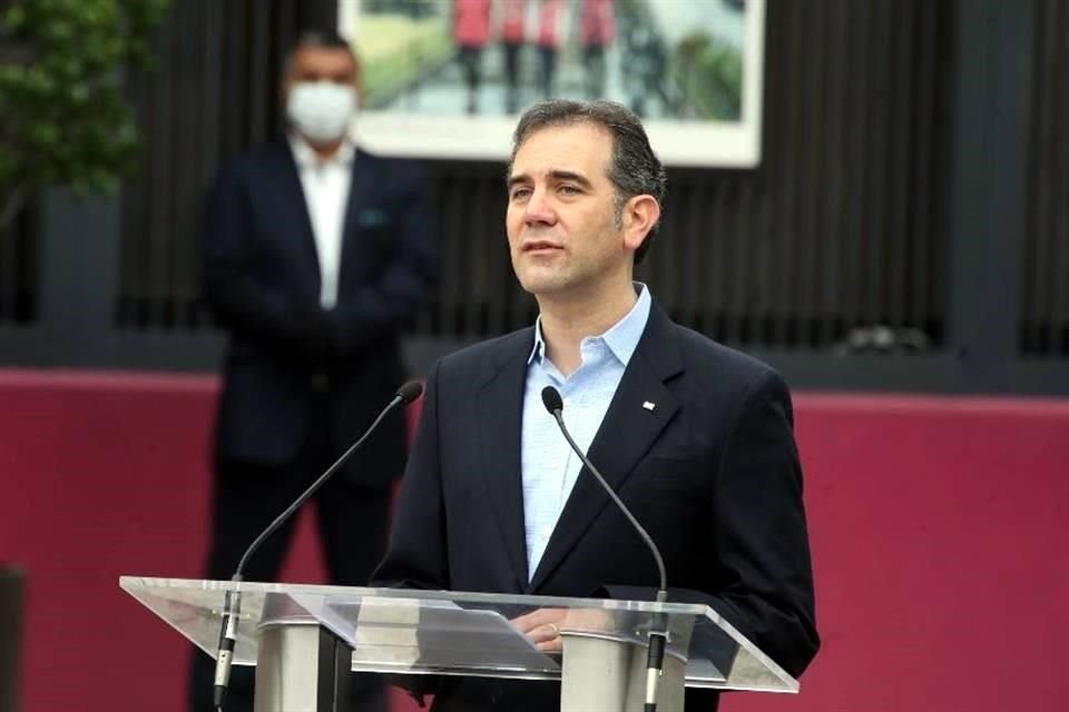 El consejero presidente del INE, Lorenzo Córdova, en su mensaje.