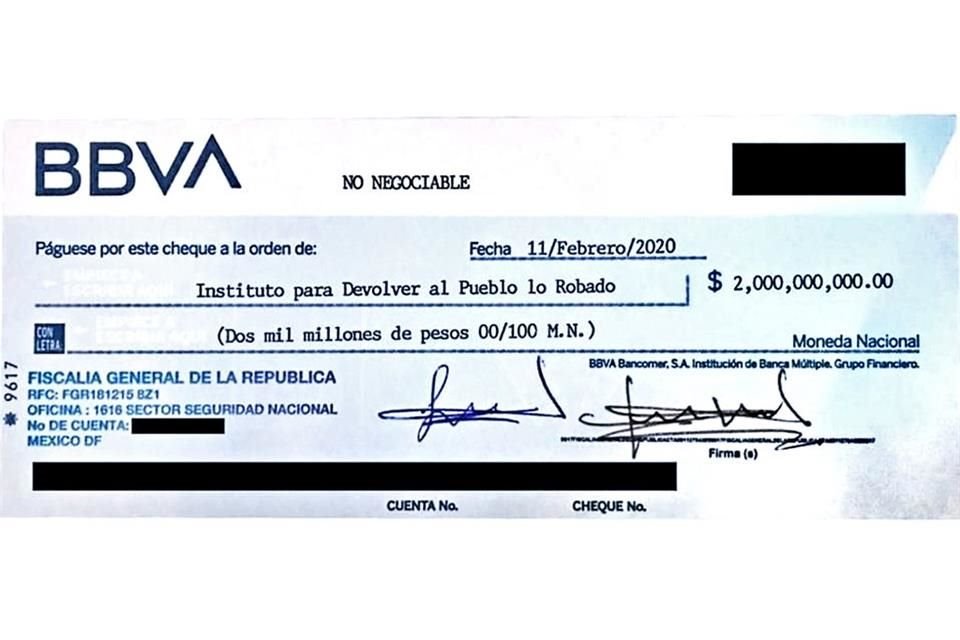 Este es el cheque que no fue rechazado por el Indep.