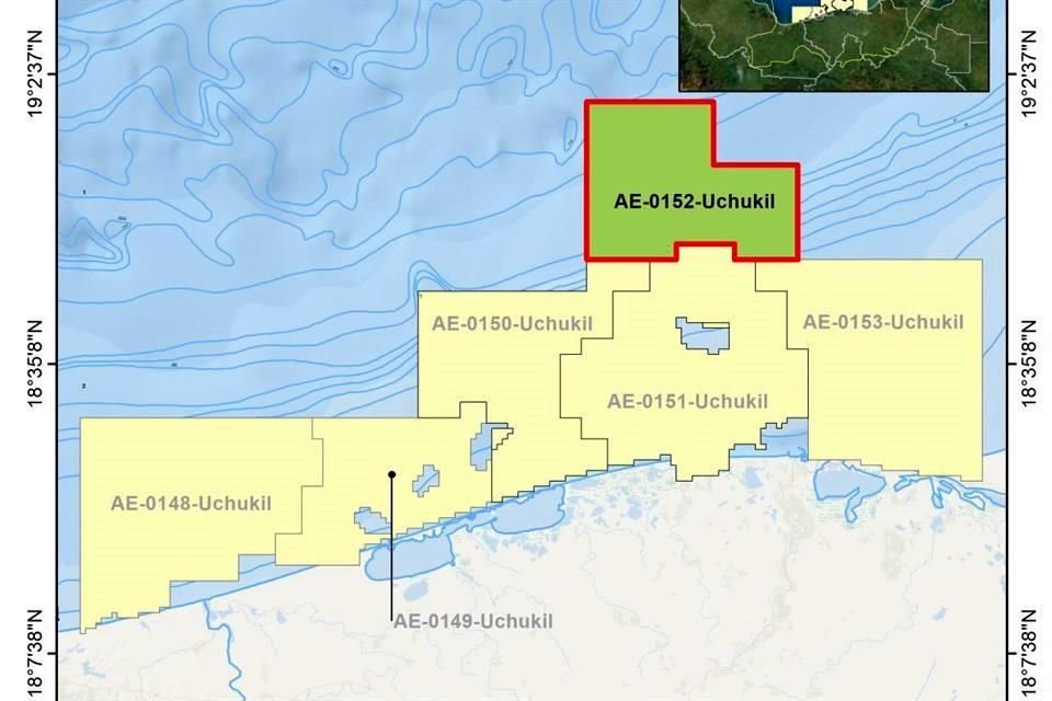 En la modificación de la asignación AE-0152-Uchukil de Pemex, se consideró la perforación del pozo Asab-1 hasta 2023.