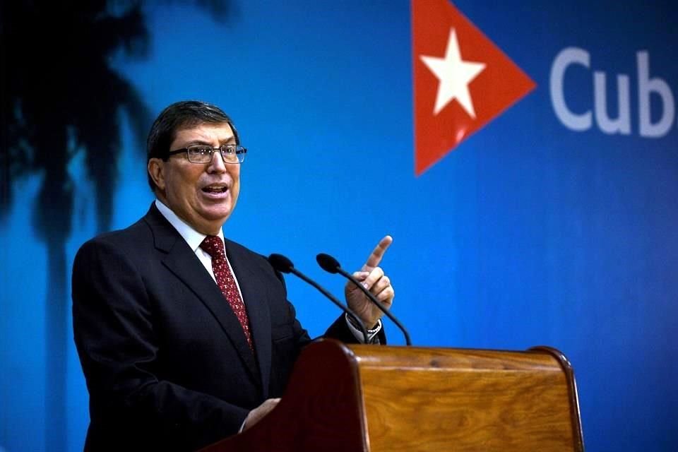 El ministro de Relaciones Exteriores de Cuba, Bruno Rodríguez Parrilla, ofrece una rueda de prensa hoy, en La Habana Cuba.