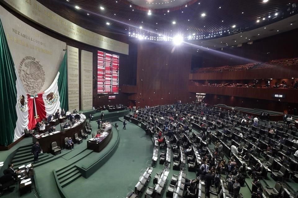 Aspecto del salón de sesiones de la Cámara de Diputados.