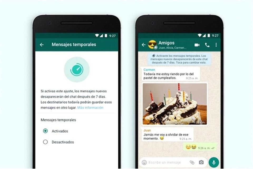 La función de mensajes temporales estará disponible a partir de este mes.