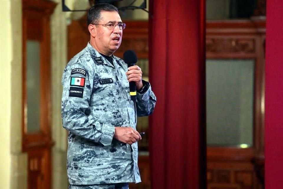 Rodríguez Bucio en la conferencia de prensa mañanera en Palacio Nacional.