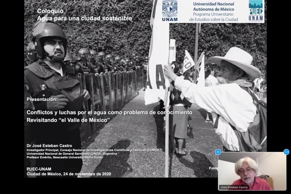 Para el profesor de la U. de Oxford, Esteban Castro, el Valle de México es uno de los sitios en el mundo con conflictos crecientes por agua.