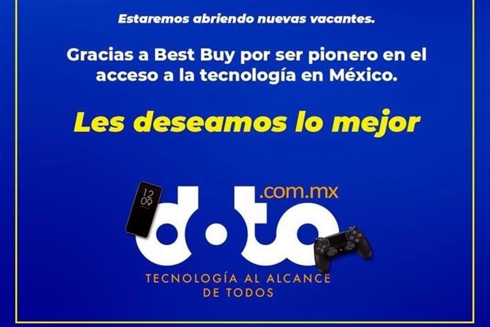 La tienda en línea de tecnología, Doto invitó a los colaboradores que quieran continuar en la industria a enviar sus datos, ya que abrirán vacantes próximamente.