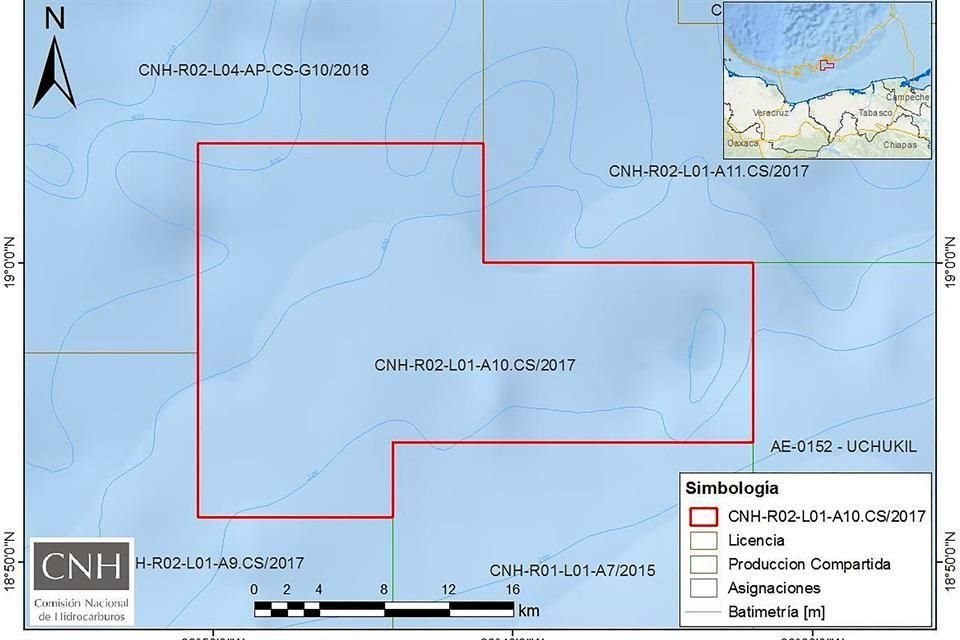 El área se ubica en la parte marina de la Cuenca Salina del estado de Tabasco.