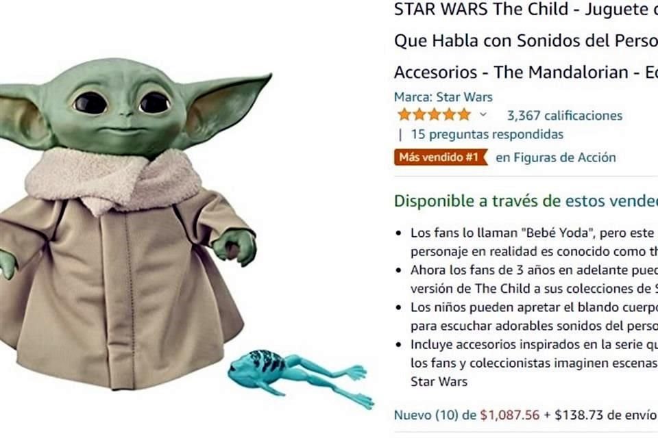 Peluche Bebe Yoda, el niño Baby Yoda de Star Wars. Oferta -30%