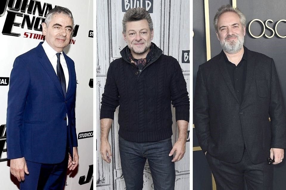 (IZQ. A DER.) Rowwan Atkinson, Andy Serkis y Sam Mendes formarán parte de equipos creativos que desarrollarán nuevos proyectos de series originales para Netflix en Reino Unido.