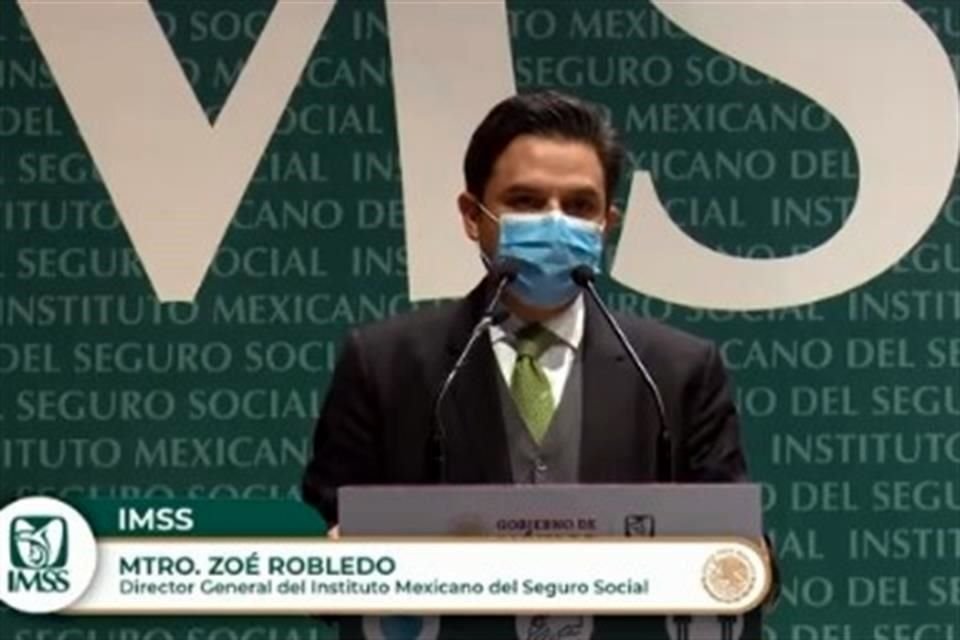 Zoé Robledo, director del IMSS, en conferencia de prensa.