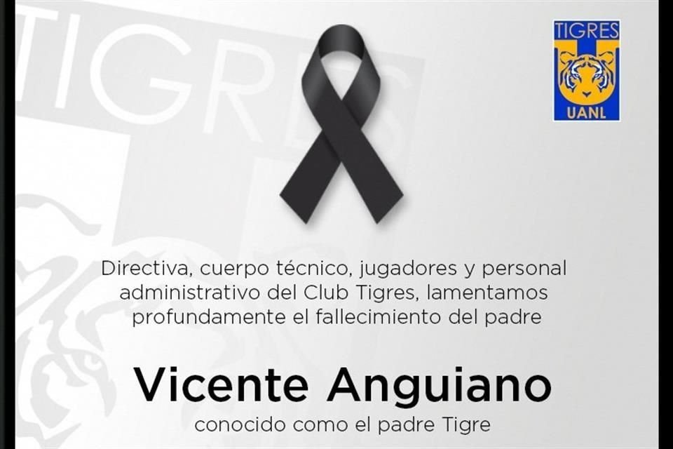 De esta forma lamentó el club el fallecimiento del Sacerdote.