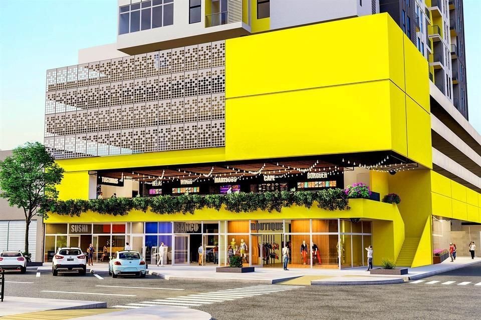 La zona comercial de Arena Calzada tendrá food court, tiendas de conveniencia y locales de servicios con banquetas iluminadas y seguridad.