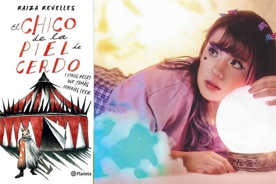 La youtuber Raiza Revelles y la portada de su libro.