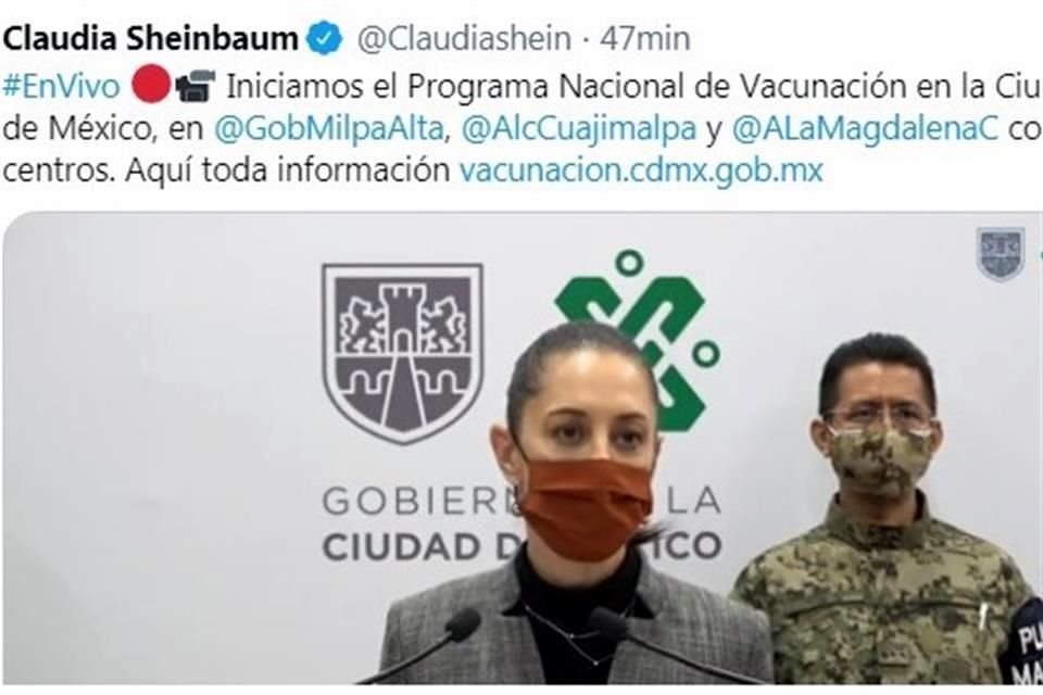 En Milpa Alta, Cuajimalpa y Magdalena Contreras se repartirán 79 mil 550 de las 870 mil dosis que llegaron al País.