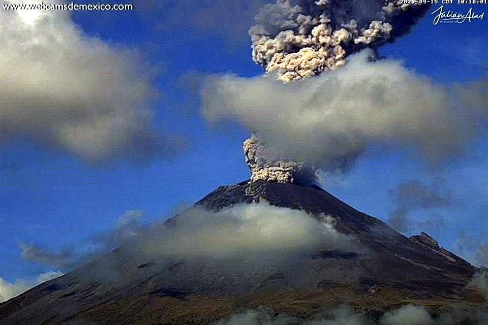 Se prevé la caída de ceniza volcánica del Popocatépetl en las alcaldías Iztapalapa, Milpa Alta, Tláhuac, Tlalpan y Xochimilco.