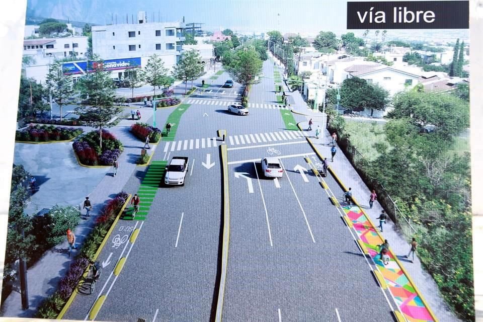 El denominado 'Corredor Seguro Alfonso Reyes', incluirá un carril exclusivo para ciclistas desde la zona de Tampiquito hasta la Universidad de Monterrey.