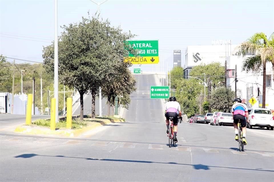 El denominado 'Corredor Seguro Alfonso Reyes', incluirá un carril exclusivo para ciclistas desde la zona de Tampiquito hasta la Universidad de Monterrey.
