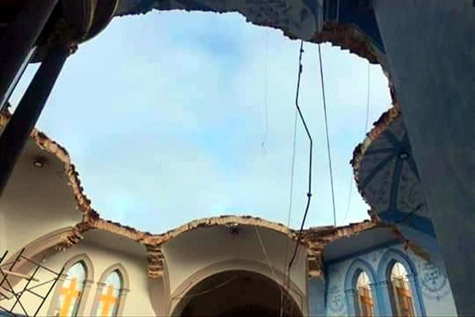 La cúpula del Santuario de la Virgen del Pueblito, en San Juanito de Escobedo, colapsó la noche del lunes 20 de septiembre.