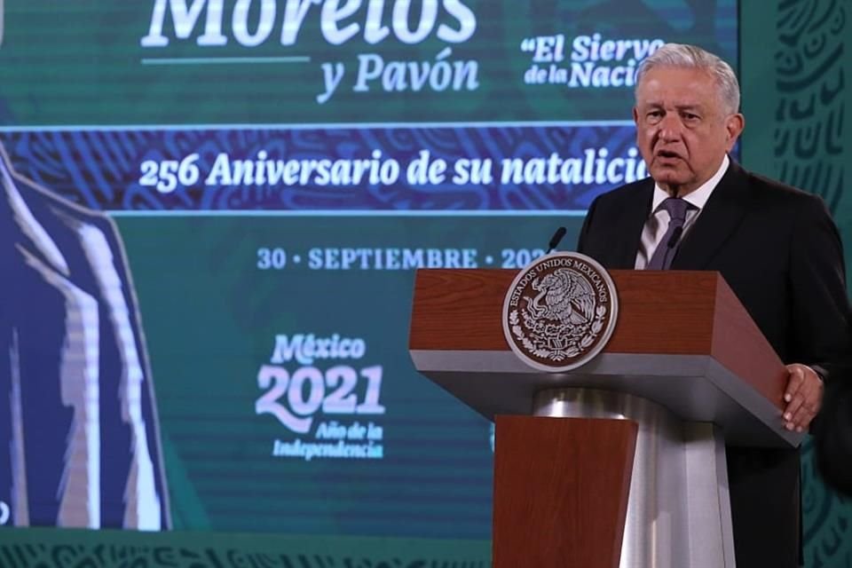 El Presidente Andrés Manuel López Obrador en conferencia matutina.