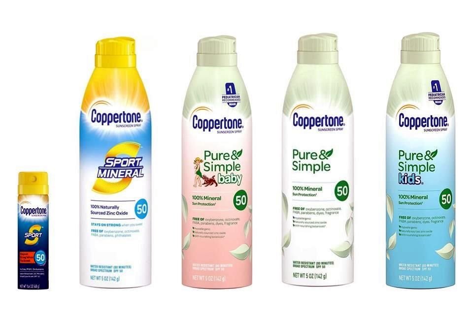 El retiro incluye al protector solar mineral Pure & Simple SPF 50 en aerosol para niños y bebés, así como el Coppertone Sport SPF 50 y el Coppertone Sport Mineral SPF 50.