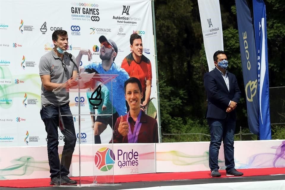 Juan Carlos Razo, presidente de Federación Mexicana Deportiva de la Diversidad y Fernando Ortega, titular del Code, inauguraron el evento.