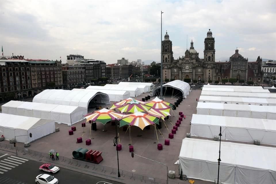 Aspecto del montaje del encuentro librero, que este viernes será inaugurado.