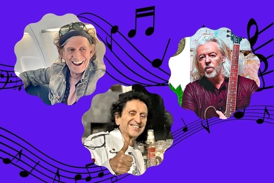 (IZQ A DER) Keith Richards, Álex Lora y Roland Orzabal.