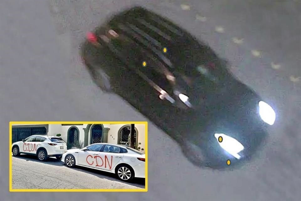 Videos revelaron que las pintas del pasado sábado en San Pedro del presunto cártel fueron hechas desde una camioneta Porsche.