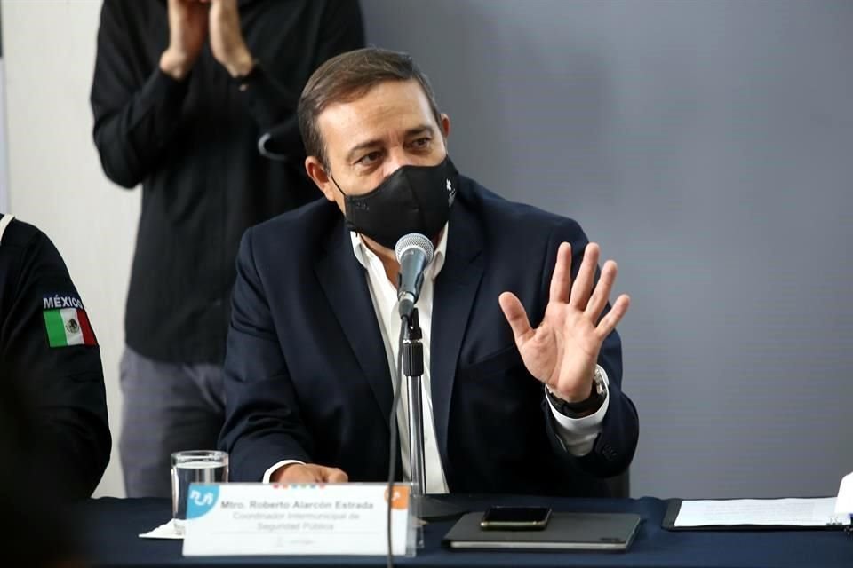 Roberto Alarcón Estrada, coordinador Intermunicipal de Seguridad, en la presentación de la estrategia de seguridad en la frontera Guadalajara-Zapopan.