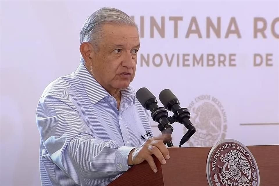 Andrés Manuel López Obrador en conferencia desde Cancún.