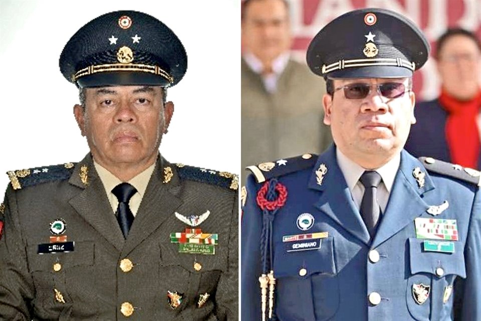General Maximiliano Cruz Ramos y General de Brigada Diplomado de Estado Mayor Ernesto Geminiano Jiménez.