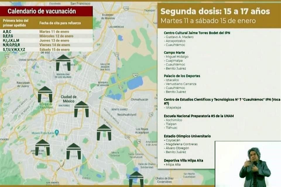 Autoridades locales anunciaron la segunda dosis para jóvenes, de 15 a 17 años, de todas las alcaldías, en seis sedes, del martes 11 al sábado 15 de enero.