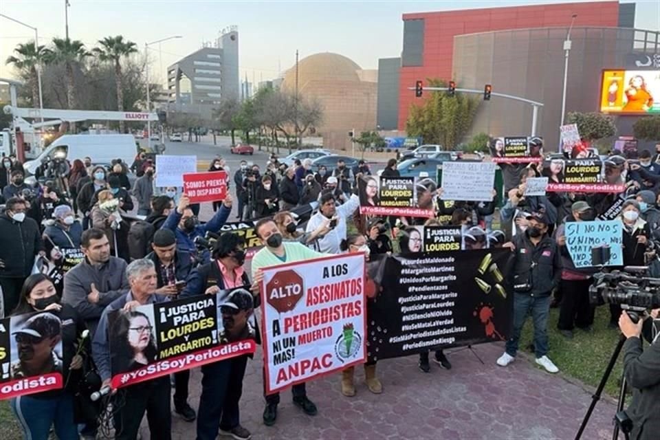 Así lució la protesta en Tijuana, donde recientemente asesinaron a dos periodistas.