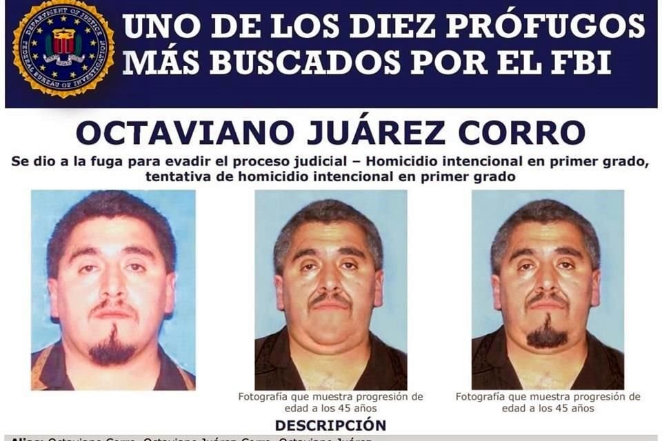 Octaviano Juárez, quien figura en la lista de los 10 fugitivos más buscados del FBI, fue detenido en Paraísos del Colli.