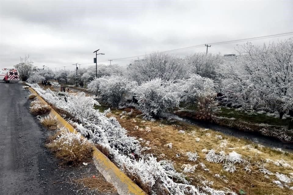 La nevada se presentó sólo en un sitio de aproximadamente un kilómetro y medio al oriente de la ciudad.