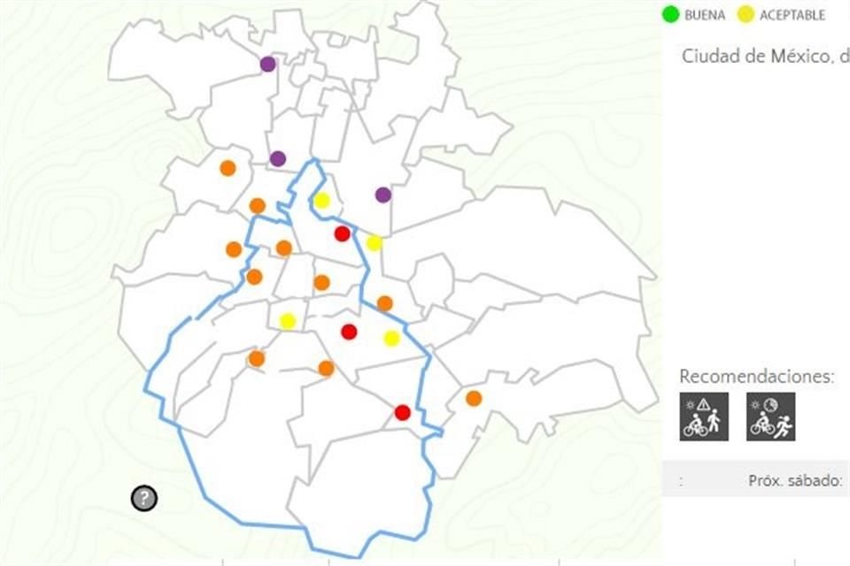 La calidad del #aire en la #CDMX es en general mala este domingo y extremadamente mala en al menos tres estaciones del Estado de México.