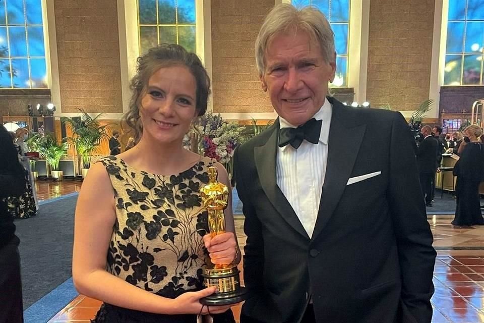 Michelle Couttolenc conoció a Harrison Ford durante la ceremonia del Óscar, en la que se llevó una estatuilla por su trabajo en 'El Sonido del Metal'.