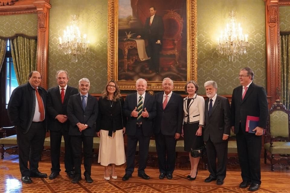 El Presidente recibió al ex Mandatario brasileño en Palacio Nacional.