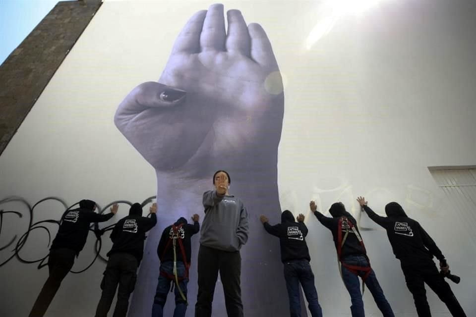 La pieza fue realizada por Capitán Haddock,artista urbano que prefiere mantener su identidad en el anonimato.
