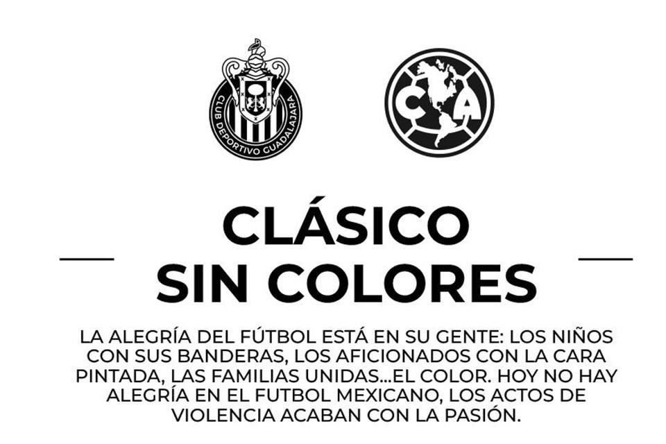 Las directivas de Chivas y América se unieron para convocar a un Clásico Nacional sin violencia.