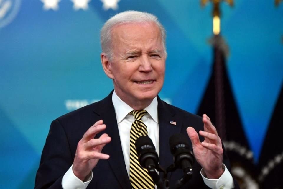 Joe Biden al anunciar la ayuda militar a Ucrania.