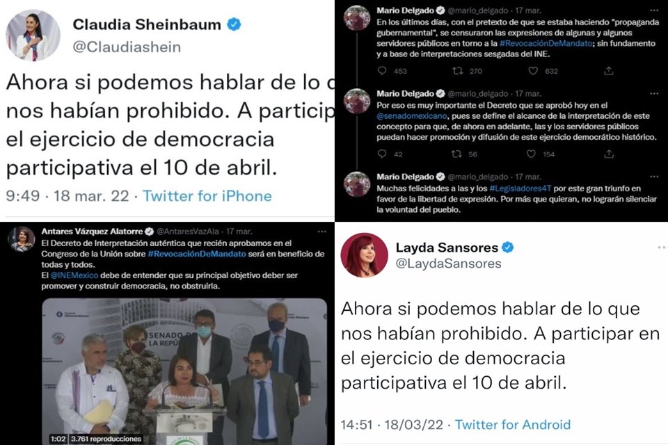 Diversos funcionarios públicos hicieron propaganda sobre la revocación de mandato. 